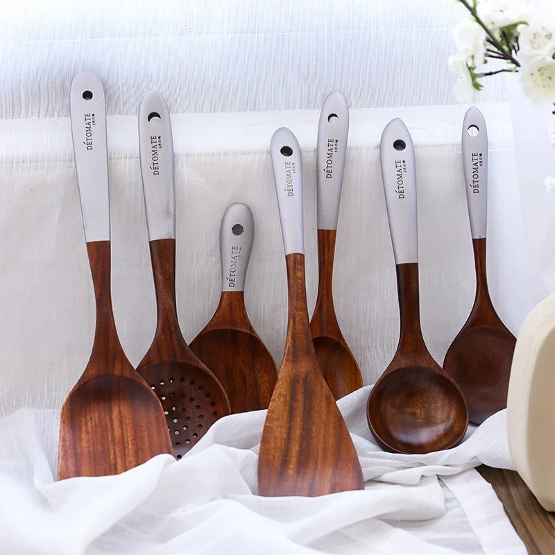 Thailand Teak Premium Natural Wood Kitchen Tool Set