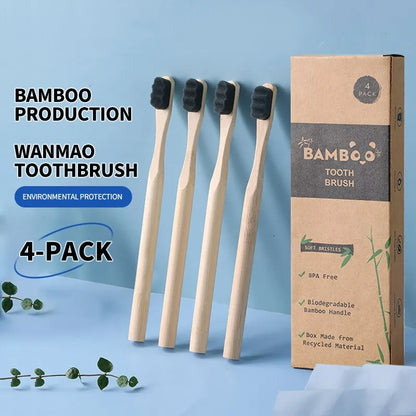 Premium Bamboo Tooth Brush - 4 pcs pack