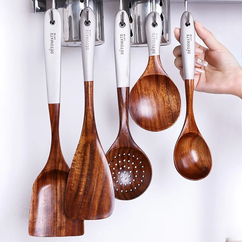 Thailand Teak Premium Natural Wood Kitchen Tool Set