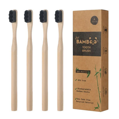 Premium Bamboo Tooth Brush - 4 pcs pack