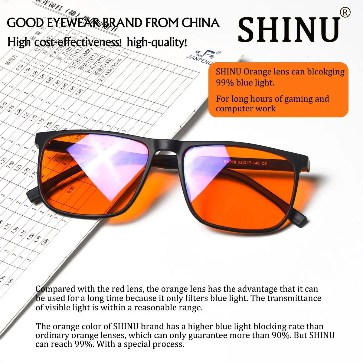 Anti Blue Light Glasses - Square Frame