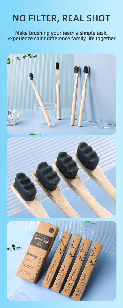 Premium Bamboo Tooth Brush - 4 pcs pack